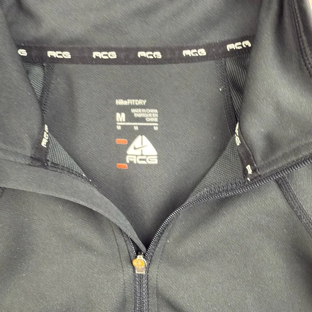 Nike ACG FITDRY Pullover Shirt Women M Black Outdoor Hiking Athletic Top 1/4 Zip